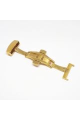 Saat Deri Kordon Klipsi Kelebek Kilit Sarı Gold - Toka Ölçü 22mm