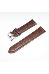 22mm Kahverengi Croco Bombeli Deri Saat Kayışı Kordonu 22x20