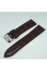 Unisex Kahverengi Croco Suni Deri Saat Kordonu 24mm