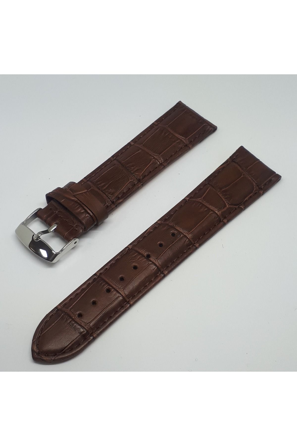 Kahverengi Croco Deri Saat Kordonu 24mm