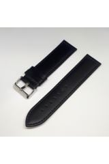 24 mm Siyah Düz Deri Saat Kayışı Kordonu 24x24