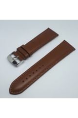 20mm Açık Kahve Taba Renk Desensiz Hakiki Deri Saat Kordonu