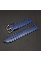 24mm Lacivert Mavi Düz Deri Saat Kayışı Kordonu 24x24