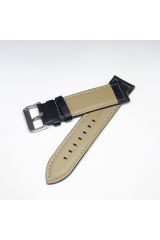 Düz Bombeli Deri Saat Kayışı Saat Kordonu Lacivert 24 x 22 24mm
