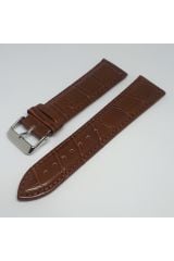 18mm Açık Kahve Taba Renk Croco Suni Deri Saat Kordonu