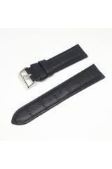 22mm Marka Siyah Croco Hakiki Deri Saat Kordonu