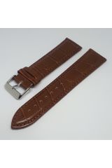 Açık Kahve Taba Renk Croco Suni Deri Saat Kordonu 22mm