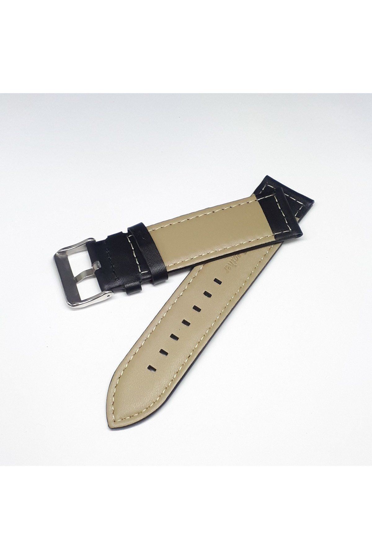Unisex Lacivert Rolax Bombeli Deri Saat Kayışı Kordonu 24 mm 24x22